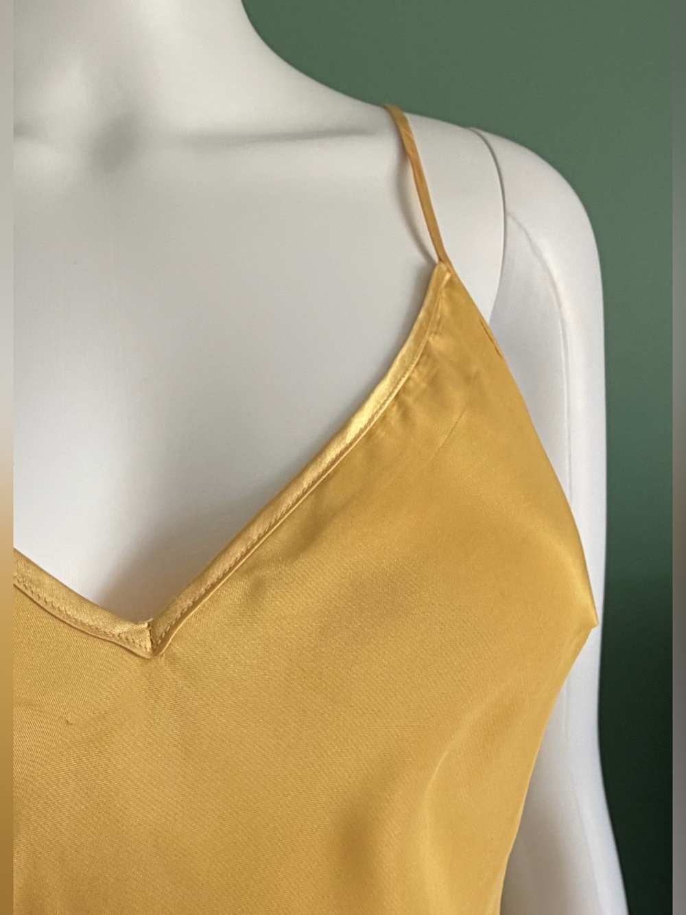 Laundry By Shelli Segal Golden Yellow Silk Slip Midi Dress - Picture 6 of 8